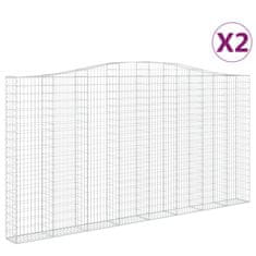 Vidaxl Oblúkový gabionový kôš 2 ks 400x30x200/220cm pozinkované železo