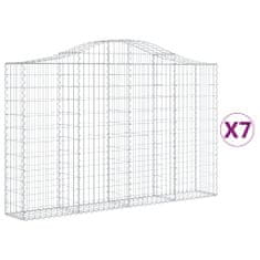 Vidaxl Oblúkové gabionové koše 7 ks 200x30x120/140 cm pozink. železo