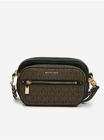 Michael Kors Tmavo hnedá dámska kožená crossbody kabelka Michael Kors