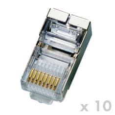 Solarix Konektor RJ45 STP Cat5e 8p8c 10 ks, pre drôt