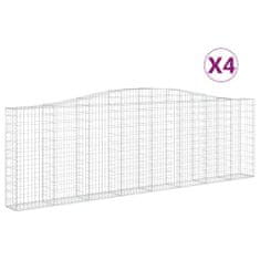 Petromila vidaXL Oblúkové gabionové koše 4 ks 400x30x120/140 cm pozink. železo