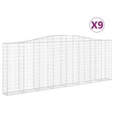 Petromila vidaXL Oblúkové gabionové koše 9 ks 400x30x140/160 cm pozink. železo