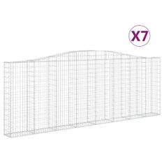 Petromila vidaXL Oblúkové gabionové koše 7 ks 400x30x140/160 cm pozink. železo