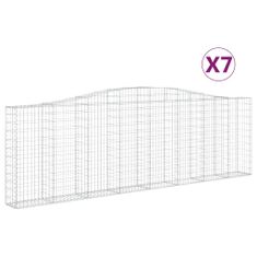 Petromila vidaXL Oblúkové gabionové koše 7 ks 400x30x120/140 cm pozink. železo