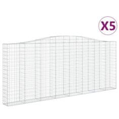 Vidaxl Oblúkové gabiónové koše 5ks 400x30x160/180cm pozinkované železo