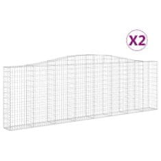 Petromila vidaXL Oblúkové gabionové koše 2 ks 400x30x120/140 cm pozink. železo