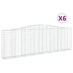 Petromila vidaXL Oblúkové gabionové koše 6 ks 400x30x120/140 cm pozink. železo