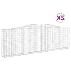 Petromila vidaXL Oblúkové gabionové koše 5 ks 400x30x120/140 cm pozink. železo