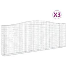 Petromila vidaXL Oblúkové gabionové koše 3 ks 400x30x140/160 cm pozink. železo