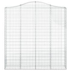 Vidaxl Oblúkový gabionový kôš 200x30x200/220 cm pozinkované železo