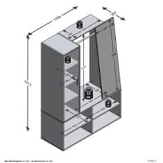 Petromila vidaXL FMD Šatník so 4 priehradkami a zrkadlom 105x39,7x151,3 cm biely