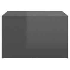 Vidaxl Zasúvacie stolíky 3 ks, lesklé sivé 60x60x38 cm