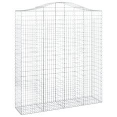 Vidaxl Oblúkový gabionový kôš 4 ks 200x50x220/240cm pozinkované železo