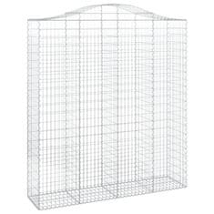 Vidaxl Oblúkový gabionový kôš 3 ks 200x50x220/240cm pozinkované železo