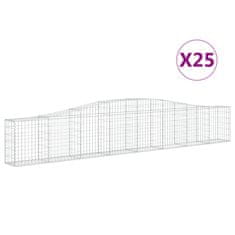 Vidaxl Oblúkový gabionový kôš 25 ks 400x30x60/80 cm pozinkované železo