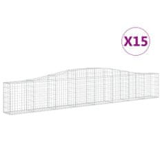 Vidaxl Oblúkový gabionový kôš 15 ks 400x30x60/80 cm pozinkované železo