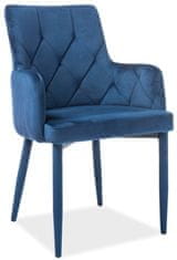 CASARREDO Jedálenská čalúnená stoličky RISA VELVET modrá