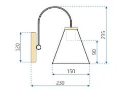 Tutumi Nástenná lampa Kinkiet VII čierna