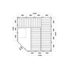 Sentiotec fínska Sauna Welfun Corner 206x206x204cm