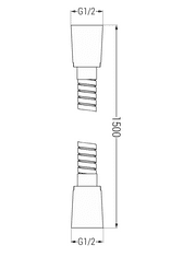 Mexen príslušenstvo, Sprchová hadica 150 cm, nerezové opletenie, čierna, 79460-70