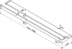 Mexen príslušenstvo, polička/držiak na uteráky pre sprchovú zástenu (max 140cm), čierna matná, 800-02-70