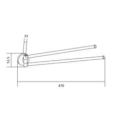 Mexen Remo, dvojramenný otočný vešiak na uteráky, chrómová, 70507255-00
