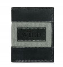 Always Wild Vertikálna pánska peňaženka, prírodná koža, nubuk a džínsy