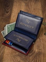 Rovicky Vertikálna pánska peňaženka dvojfarebná, prírodná RFID koža