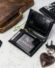 Rovicky Klasická pánska peňaženka z prírodnej kože s priestorom na registračný certifikát, RFID