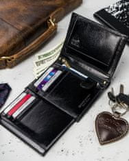 Rovicky Klasická pánska peňaženka z prírodnej kože s priestorom na registračný certifikát, RFID