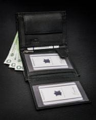 Rovicky Skladacia, vertikálna pánska peňaženka s vreckom na zips, prírodná koža