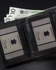 Rovicky Vertikálna pánska peňaženka bez zapínania z lesklej prírodnej kože