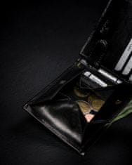 Rovicky Tenká pánska peňaženka z prírodnej lícovej kože s priehradkou na zips