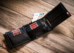 Peterson Darčeková sada: pánska kožená peňaženka a hliníkové puzdro na karty