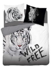 Detexpol Francúzske obliečky Biely Tiger Wild Free Bavlna, 220/200, 2x70/80 cm