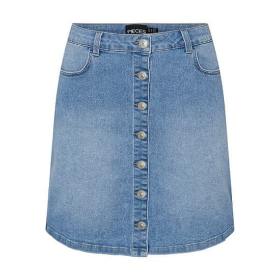 Pieces Dámska sukňa PCPEGGY 17126258 Light Blue Denim