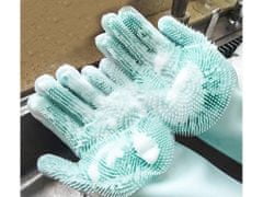 Verk  01606 Silikónové umývacie rukavice na riad modré 2 ks