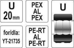 YATO Náhradné čeľuste k lisovacím kliešťam YT-21735 typ U 20mm