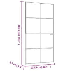 Vidaxl Vnútorné dvere čierne 102x201,5 cm tvrdené sklo a hliník úzke