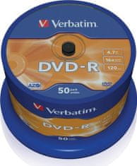 VERBATIM DVD-R(50-Pack)Spindl/MattSlvr/16x/4.7GB