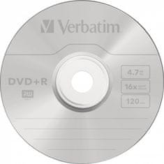 VERBATIM DVD+R(10-Pack)Spindl/MattSlvr/16x/4.7GB