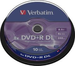 VERBATIM DVD+R DoubleLayer 8,5GB/ 8x/ 10pack/ spindle