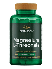 Swanson Ultra Magnesium L-threonate (Magnesium L-treonát), Magtein 90 rastlinných kapsúl