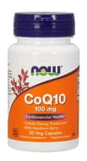 NOW Foods CoQ10 (koenzým Q10) + Hloh, 100 mg, 30 rastlinných kapsúl