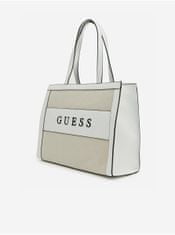 Guess Bielo-béžová dámska kabelka Guess Monique Tote UNI