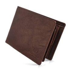 PAOLO PERUZZI Horizontálna hnedá pánska kožená peňaženka in-31 rfid