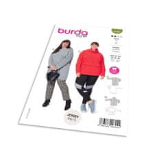 Burda Strih Burda 5988 - Dlhá mikina, mikina s rolákom