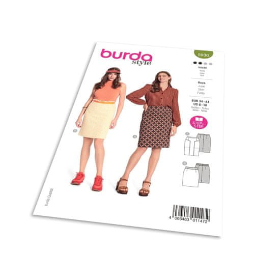 Burda Strih Burda 5936 - Puzdrová sukňa s vysokým pásom