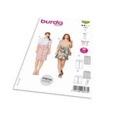 Burda Strih Burda 6137 - Úzka sukňa s gombíkovou légou, džínsová sukňa