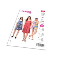 Burda Strih Burda 5996 - Tielkové šaty, šaty so špagetovými ramienkami, mini šaty